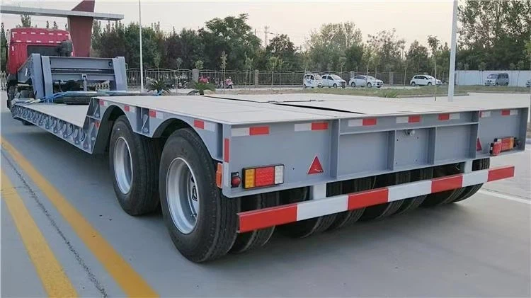Double Axle Lowbed Trailer Gray Double Axle Lowbed Trailer Gray