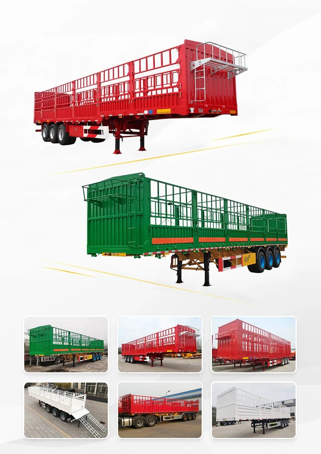 3-Axle-Heavy-Duty-Livestock-Utility-Cargo-Fence-Semi-Trailer 3-Axle-Heavy-Duty-Livestock-Utility-Cargo-Fence-Semi-Trailer