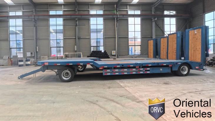 2 Axle Heavy Duty Full Trailer Low Bed Transporter factory