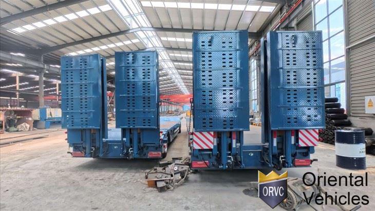 2 Axle Heavy Duty Full Trailer Low Bed Transporter high quality